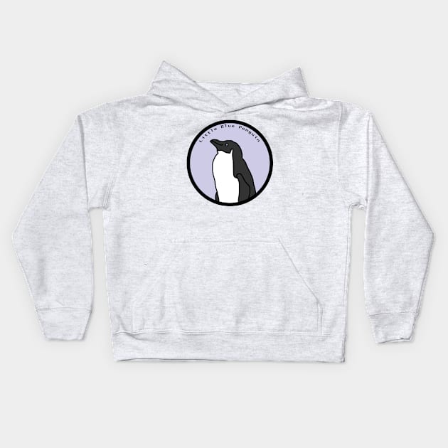 Portrait of Little Blue Penguin in a Circle Kids Hoodie by ellenhenryart